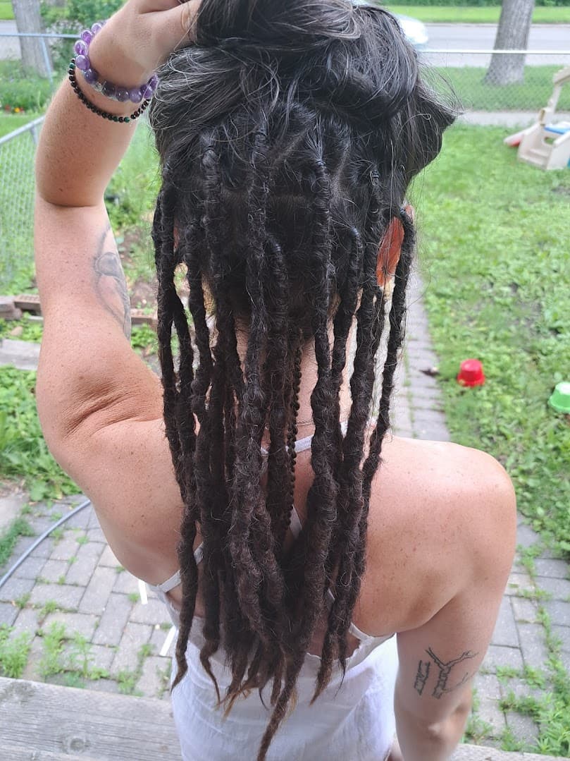 Before and after dreadlock maintenance – Hairbalist Winnipeg